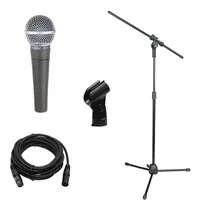 Comprar Combo Micrófono Shure Sm58 Profesional +cable + Pie + Pipeta