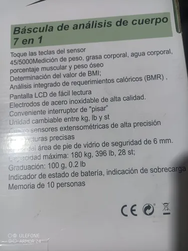 Bascula Digital Super Look 7 En 1 Análisis De Cuerpo Slp-310