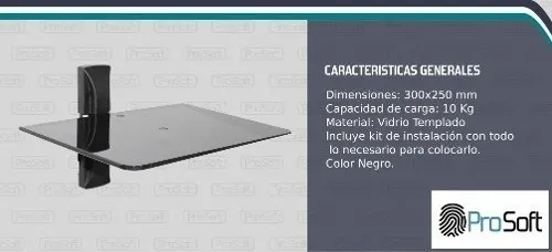 Soporte Decodificador Consola Dvd Vidrio Templado Prosoft