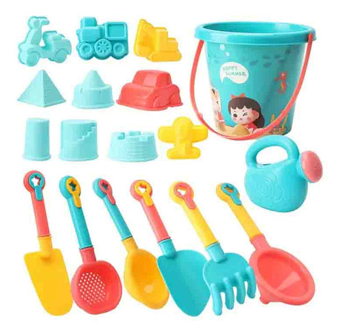 Kit De Cubos De Playa Para Niños Con 18 Piezas Para Jugar En