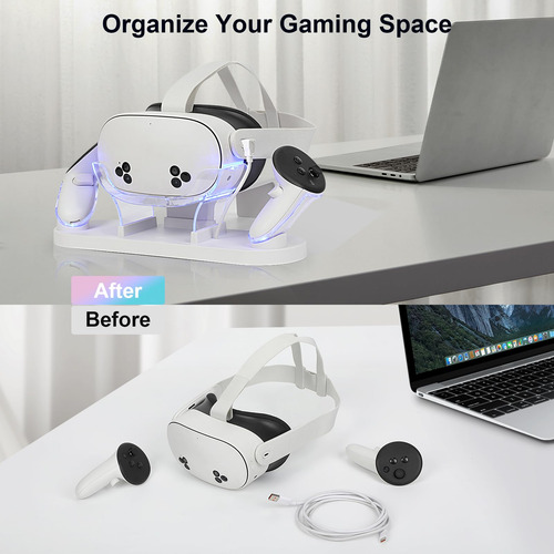 Vr Charging Station Growalleter For Meta Quest 3s/quest 3