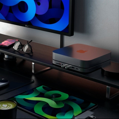 Imagen 6 de 10 de Hub Stand P/mac Mini Usb-a Usb-c Jack 3.5 Sd Satechi Caba