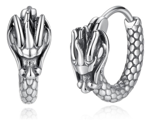 Pendientes De Aro De Acero Inoxidable Con Dragón Para Hombre