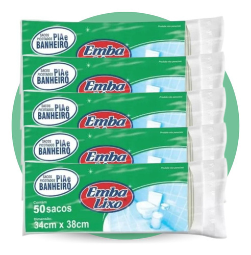 Saco Para Lixo Pequeno Kit 5 Un Branco 34x38 Banheiro