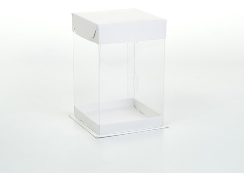 Caja B + T Alta Cristal Pvc 13x13x20,5cm (x50u) Tortas Mini