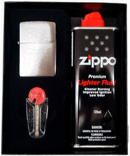  Set Zippo Con Encendedor Mz200, Gasolina Y Piedra