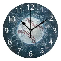 Comprar Reloj De Pared Redondo De Béisbol, Silencioso, Sin Tictac, P