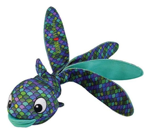 Brinquedo Wubba Finz Peixe Kong Para Cães Apito Incrivel Cor Azul