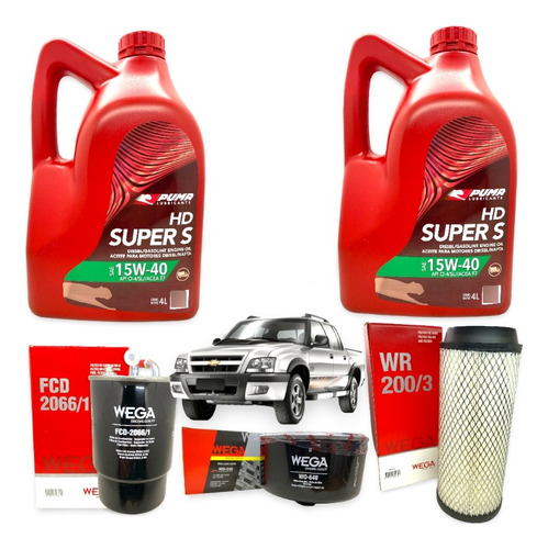 Kit 3 Filtros + 8l Aceite 15w40 Chevrolet S10 Mwm 2.8