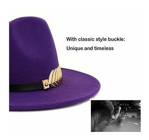 Sombrero Fedora Clasico Dama Púrpura Hudanhuwei