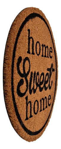 Tapete Entrada Circular Antiderrapante Fibra Coco Home 55 Cm