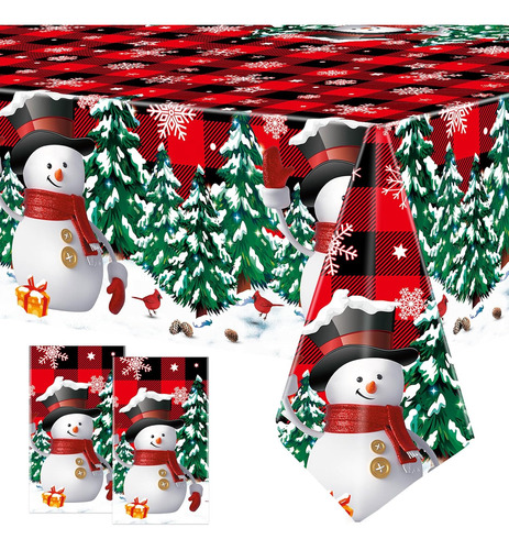 2 Manteles De Plástico Desechables De Navidad Con Diseño De 