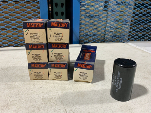 Two (2) Mallory Psu21665a Motor Run Capacitors 216-2 Ccs