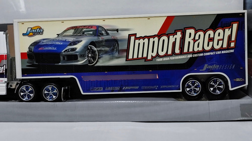 Jada Toys Escala 1/32 Import Racer Peterbilt 386 Transporter Blanco (Usado)