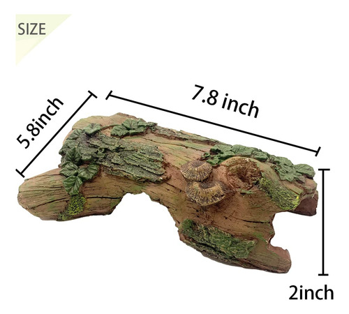 Decoración De Hábitat Para Reptiles Tronco Hueco De Resina