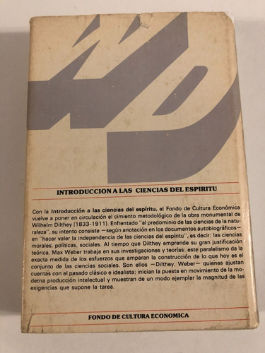 Introducción A Las Ciencias Del Espíritu, W. Dilthey