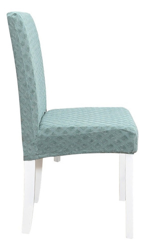 6 Fundas Elástica Silla Comedor Color Sólido Patrón Diamante Color Verde Claro Diseño De La Tela Liso