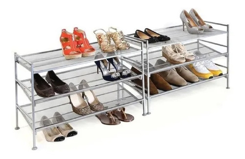 Practico Rack Zapatera De Metal Para 12 Pares 3 Niveles