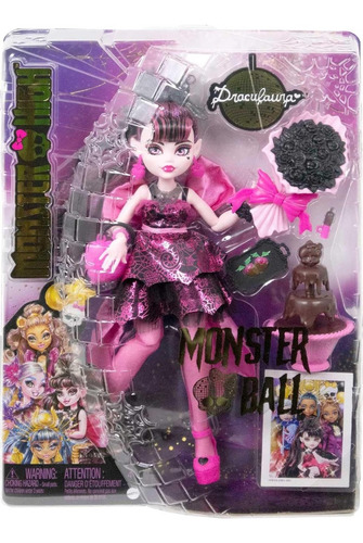 Monster High Muñeca, Draculaura Vestido Fiesta Y Accesorio2m