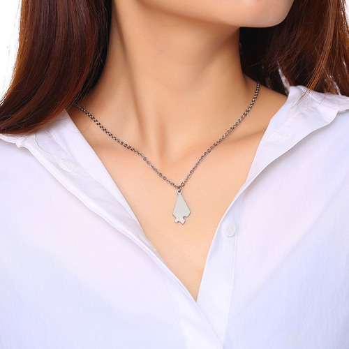 ` Collar Con Colgante De Rompecabezas De Estrella De Acero