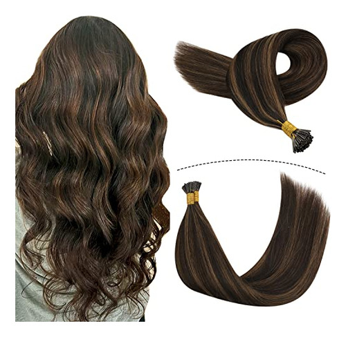 Jovensee I Tip Hair Extensions Human Hair Brown Itip 2pcpd