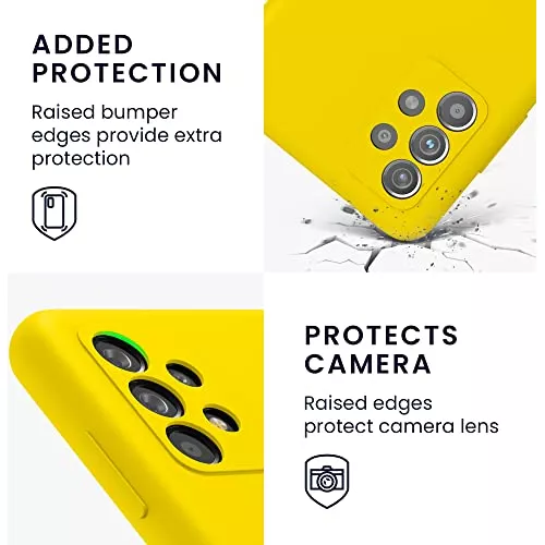 kwmobile Funda compatible con Samsung Galaxy A52 / A52 5G / A52s 5G - Funda  de silicona TPU con acabado suave - Amarillo radiante