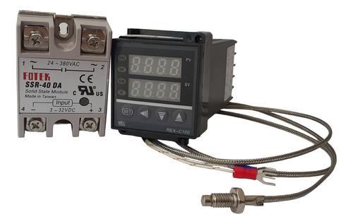 Kit (rex C100,ssr,termopar) Pirometro Control De Temperatura