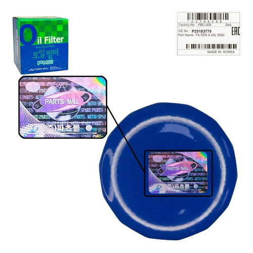 Imagen 5 de 7 de Filtro Aceite Chevrolet Spark 2011 2012 2013 2014 Original
