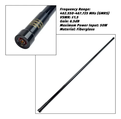 Antena Gmrs Móvil Fibra De Vidrio 6.5 Db 5 M