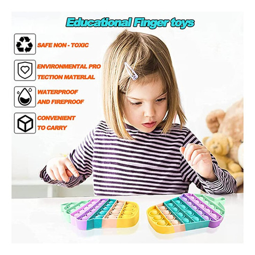 3pcs Fun Bubble Shaped Ice Cream Push Pop It Silicone Toys