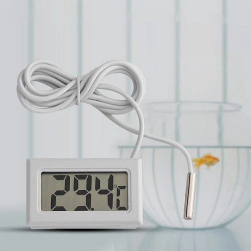 Mini Termómetro Digital Lcd Con Sonda Impermeable Blanco