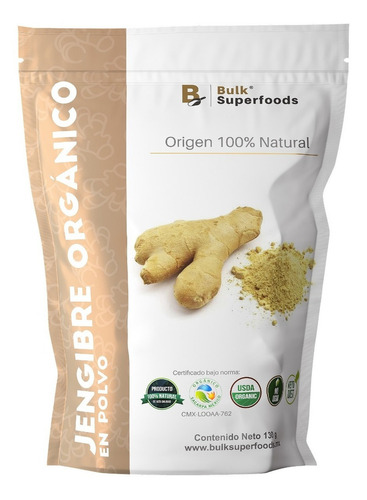 Jengibre En Polvo Orgánico 130g Bulk Superfoods Premum Food