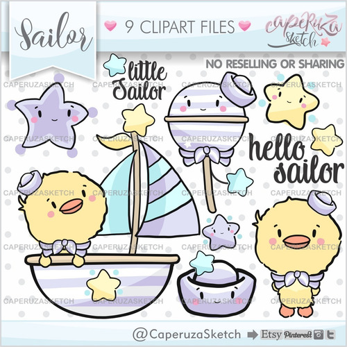 Kit Clipart Imagenes Y Fondos Marinero Imprimible