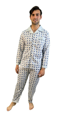 Pijama Hombre Camisera Botones Micro Fibra Estampada