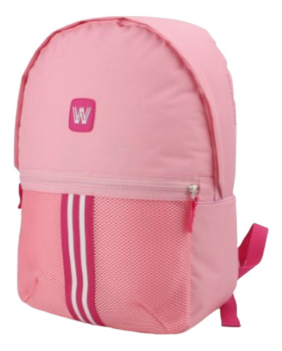 Mochila Espalda 18 Con Bolsillos Wabro Color Rosa Diseño de la tela Liso