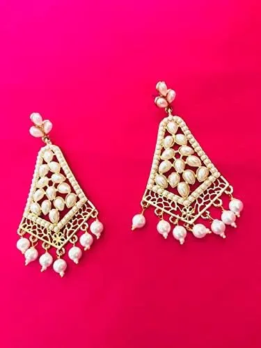 Pendientes Largos De Joyería De Estilo Candelabro Con Perlas