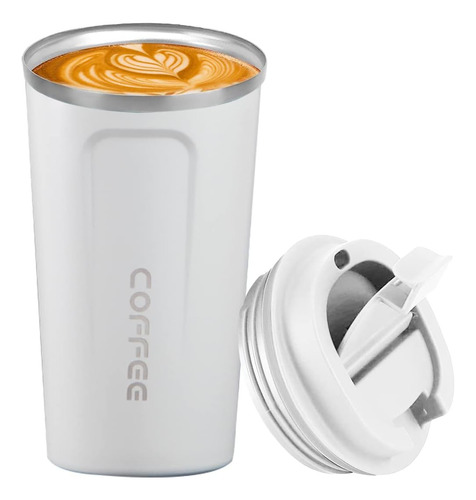 Taza Termica Portátil De Acero Inoxidable Termos Para Cafe Blanco/negro 510ml 10 Publicaciones Con Combinaciones Súper Bonitas