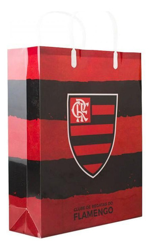 Sacola Para Presentes Vermelha Flamengo 33x27cm Oficial