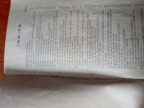 Antiguo Libro De Instrucciones Maquina Coser Refrey Manual (Usado)