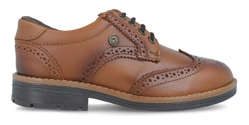 Mocasin Audaz De Piel Niño Cafe Talla (22.0-27.0).