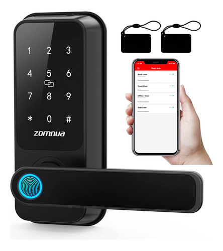 Smart Lock, Zomnua Fingerprint Smart Lock Con Manija Cerradu