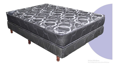 Conjunto Sommier  Resortes Genova- 140 X 190 X 24- Con Base