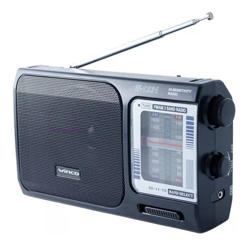 Radioportatil Winco W1231 Am Fm Pilas 220v Salida Auricular