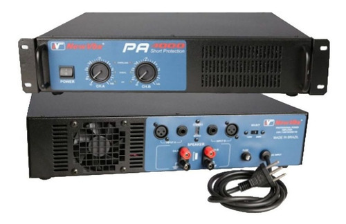 Amplificador De Potencia New Vox Pa 4000 2000 W Rms 4/8 Ohms Cor Preta