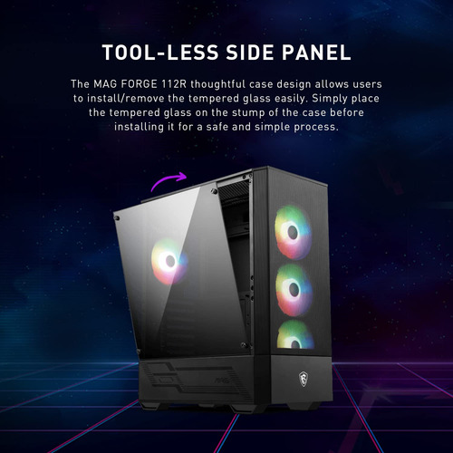 Funda Para Juegos De Ordenador Msi Mag Forge 112r Con 4 Vent
