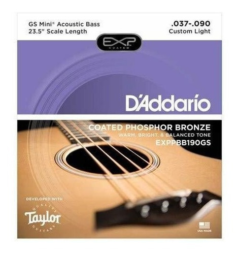 D Addario Exppbb190gs Cuerdas Bajo Acustico Recubiertas De B