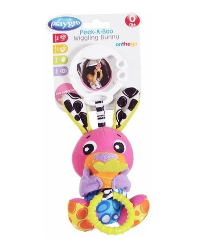 Imagen 2 de 4 de Peluche Colgante Peek-a-boo Wiggling Bunny-pink Playgro