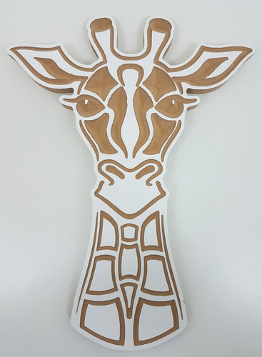 Figura 3d Entalhada Em Madeira - Girafa