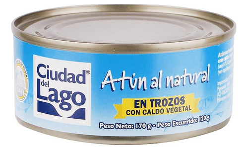 Atun  Natural  Ciudad Del Lago Trozos Lata 170 Gr X 12unid