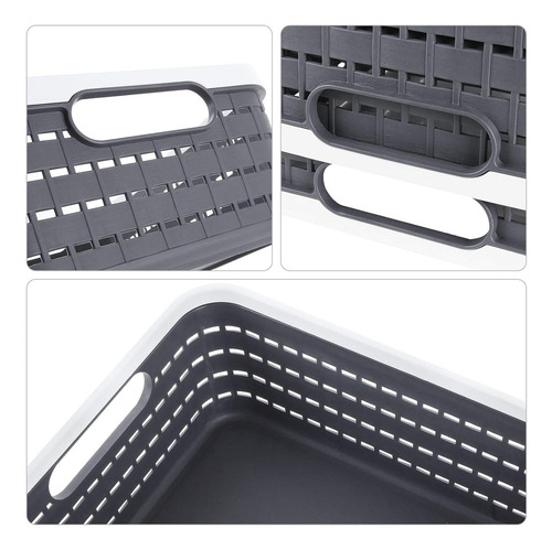 Cestas De Plástico 14x10x4.5 Con Asa Para Almacenamiento